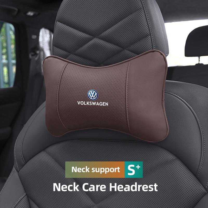 Car Tire Valve/ Car Headrest/Lumbar Support Auto Neck Pillow Waist Cushion For VW GTI Polo Golf MK7 Passat B6 Tiguan Jetta T-ROC