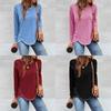 Eco Friendly Long Sleeve T Shirt With Buttons And Irregular Hem For Casual Spring Wear