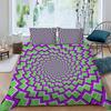 Visual Space Bedding Set Colorful Art Comforter Cover Rainbow Gradient Duvet Cover Optical Illusion Bedspread Cover Full King