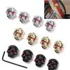 4 Tappi Manopola Volume Chitarra Elettrica Metallo Teschio Tappo Potenziometro Colore Basso con Chiave Strumento Musicale Basso Elettrico
