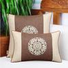 New Chinese-style Embroidered Throw Pillows Solid Wood Sofa Cushions Bedroom Headboard Backrest Waist Pillow Cushion Cover
