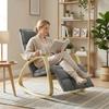 Rocking Chair with Adjustable Footrest, Padded Recliner Chair, Grey
