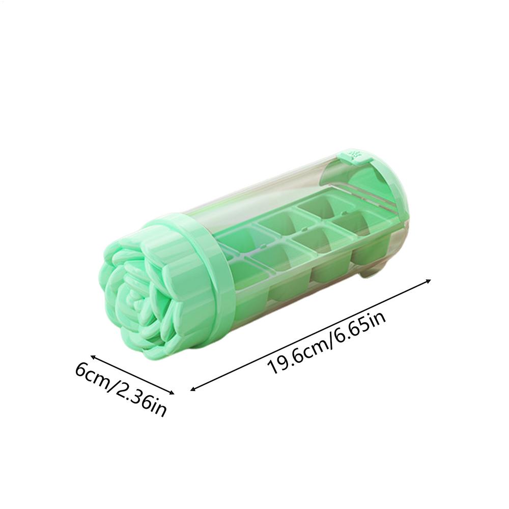 Silicone Mold Ice Cube Tray with Lid Silicone Ice Buckets Ice Mold DIY Moulds Ice-cream Maker Refrigerator Ice Lattice Mold зелёный
