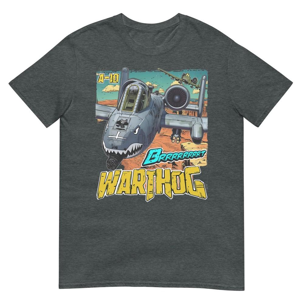 A10 Warthog Düsenflugzeug Brrrt Lustiges Comic-Grafik-T-Shirt