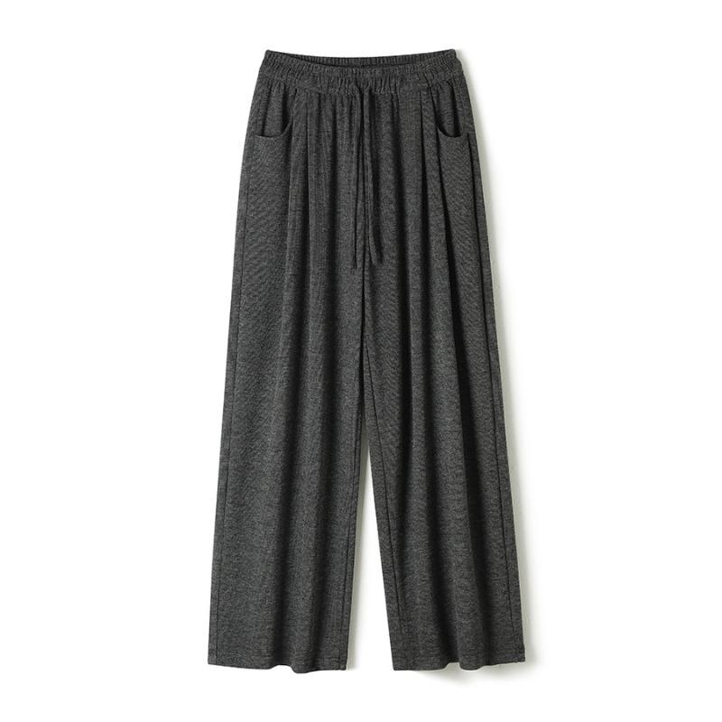 Spring new knitted cloud glutinous rice pants loose high waist drape casual wide-leg pants lazy narrow version mopping pants
