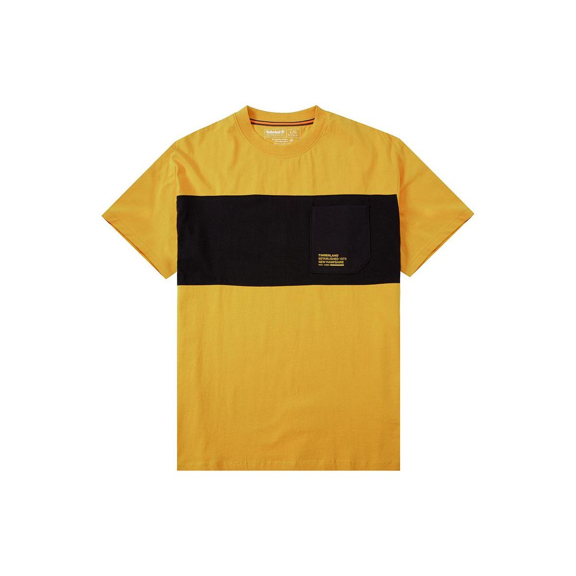 

Timberland Футболка с круглым вырезом и коротким рукавом Color Block, мужские топы, желтые A2EKW-311 L