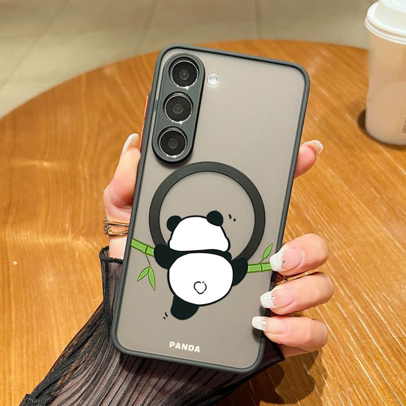 

Cute Panda Pattern Magnetic Phone Case For Samsung Galaxy A37 A17 A56 A36 A55 A35 A26 A16 A25 A15 A54 A14 A34 Acrylic Back Cover Galaxy A37