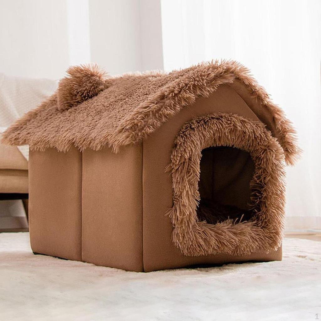 Cat Beds Pet Dog House with Removable Cushion Comfortable Indoor Enclosed Tent Hut Detachable