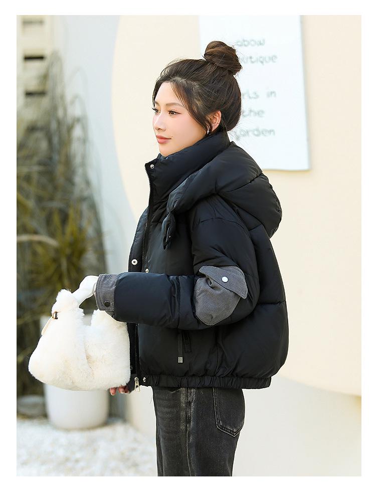 2025 Autumn/Winter Korean Style Versatile Hooded Cotton Jacket
