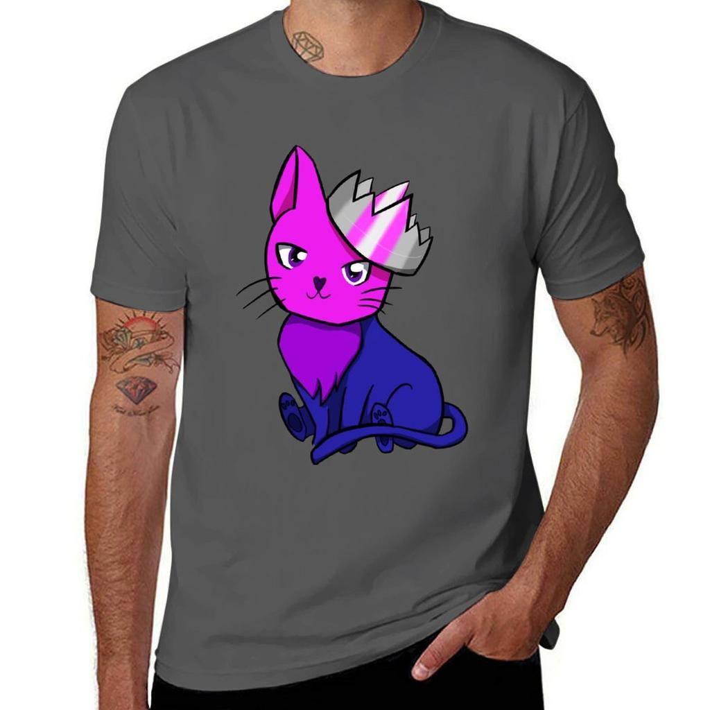 Bisexual Demigirl Pride Cat Tshirt Casual Daily Outfit Tshirt