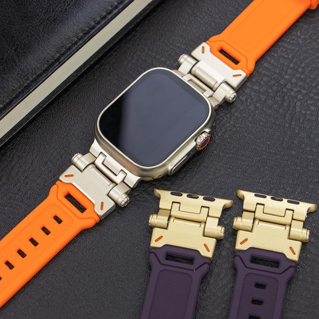 Sports Apple Watch Band for Apple Watch Ultra 2 49mm 45mm 44mm 42mm Silicone Strap for Apple Watch Series 8 7 6 5 4 Se Bracelet