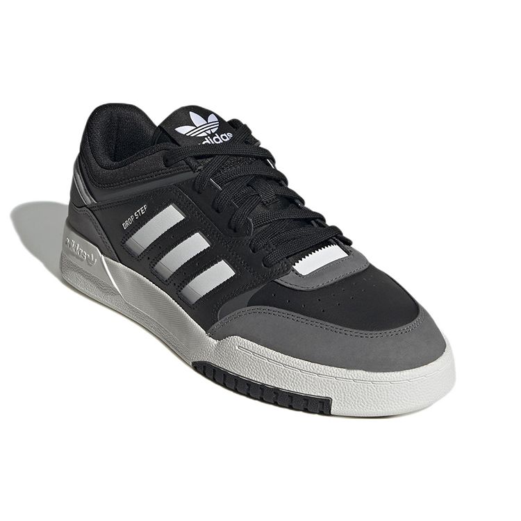 Adidas Originals Drop Step Low Leather Suede Retro Non-Slip Durable Lightweight Low-Top Skate Shoes Unisex Sneakers Black Gray GW9733