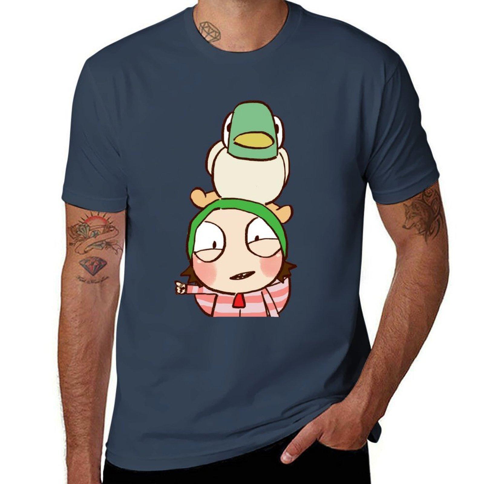 I Draw Happy Sarah And Duck On Her Head Sarah And Duck Tshirt Uv Sun Protection Tee Shirt S
