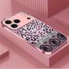 Luxury Pink Leopard Print phone case mobile phones for iphone 17 pro max cover Glass for iPhone 17 16 15 14 13 12 11pm Pro Plus
