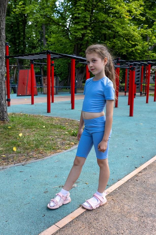 Teen Girls' Summer Set – Crop Top & Bike Shorts for Active Style Summer 6381-103-1 HC