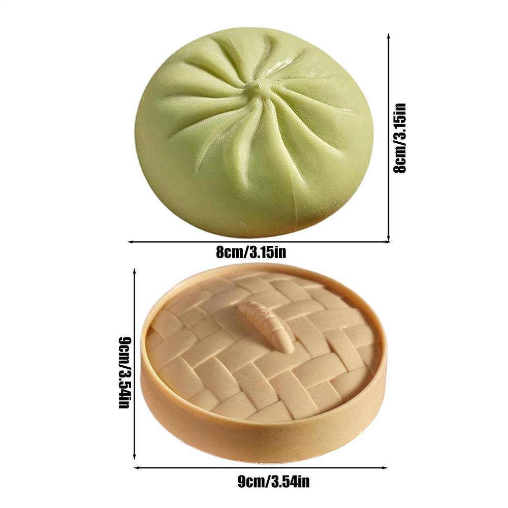 

Squeeze Toys Soft Realistic Giant Calming Funny Adults Bun Squeeze Balls with Steamer for Boys Girls Children Adults Students зелений