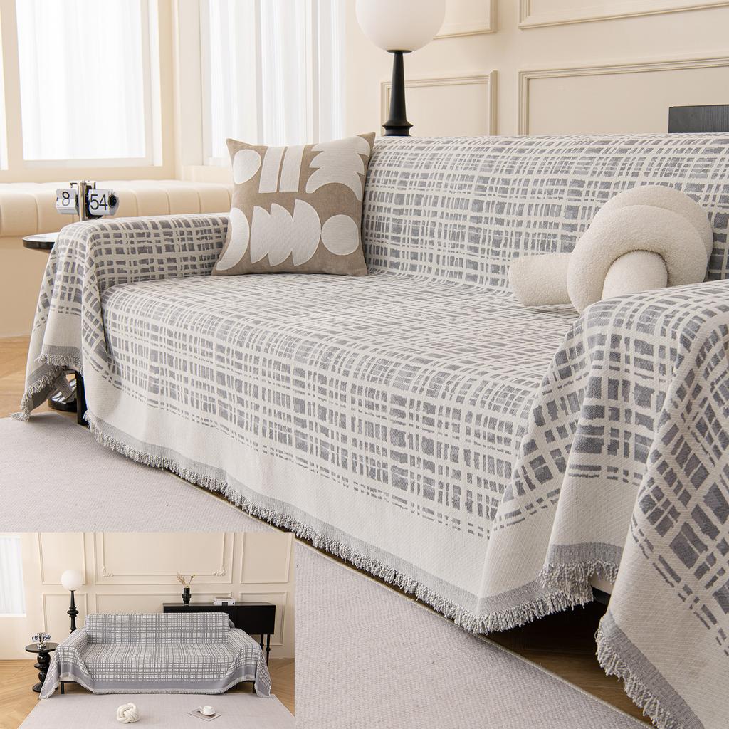 New Geometric Checkered Sofa Cover Cloth Ins Style Sofa Towel Cover Blanket Four Seasons Universal Full Cover Sofa Cover