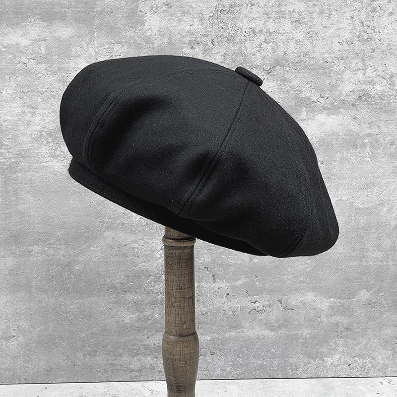 Fried Street Big Head Circumference Shows Small Face~ Exaggerated Big Hat Top Niche Octagonal Hat Beret Female Retro Cloud Painter Hat