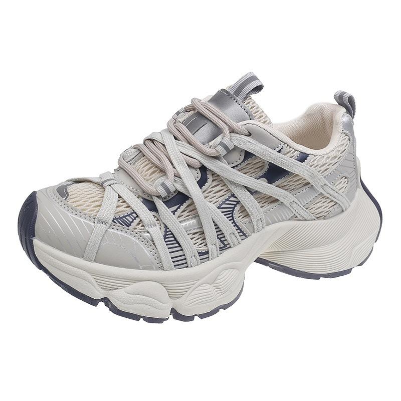 Thick-soled Dad Shoes Spring New Mesh Breathable Heightening Lightweight Casual Sports Shoes