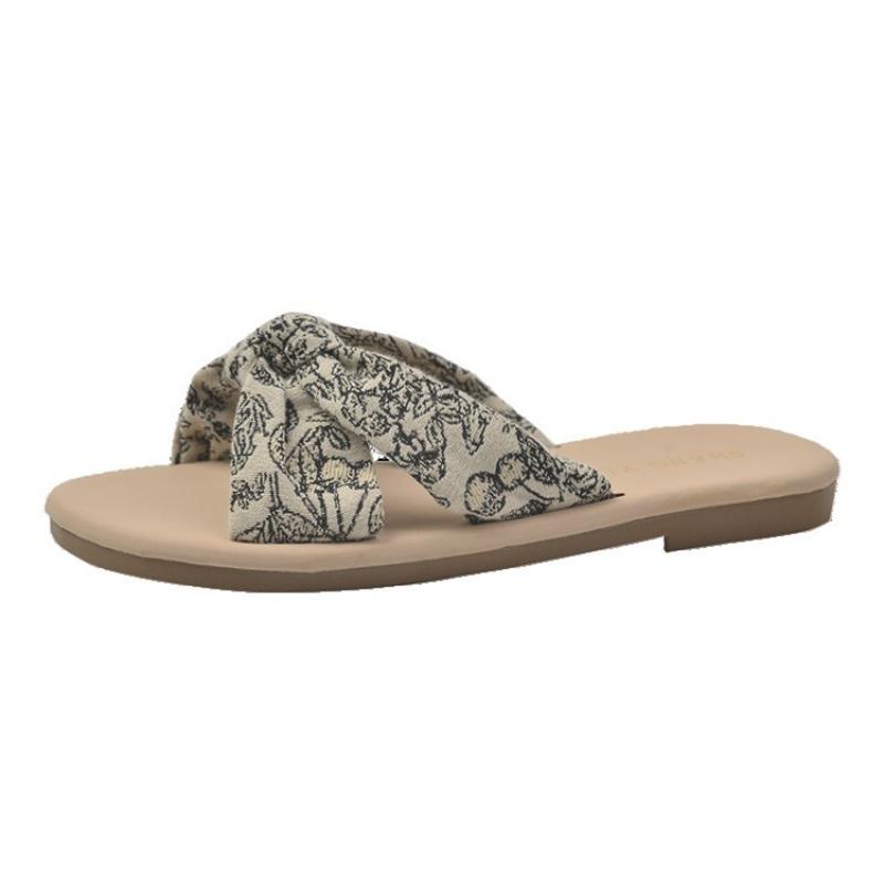 Flat Retro Sandals, Gentle French Style, Perfect with Dresses, Chinese Style Women's Shoes for Summer