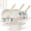12-Piece Granite Cookware Set: Frying Pan, Wok, Soup Pot, and More - Ideal Holiday Gift!
