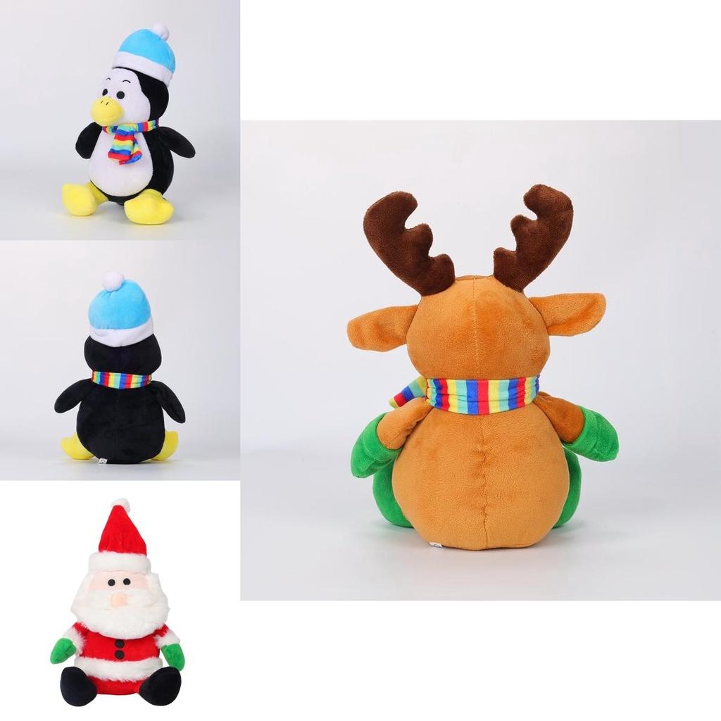 Christmas Santa Claus Plush Toy Cute Reindeer Stuffed Animal Holiday Gift 21cm