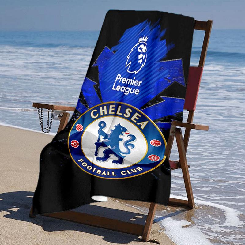 Proof Beach Towel with Chelsea FC Logo Pattern - Soft,absorbent,quick-drying,machine Washable - Perfect for Swimming,camping,bathing