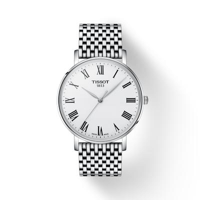 Edelstahl silbernes Zifferblatt Herren Modeuhr T143.410.11.033.00