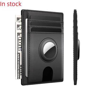 Genuine Leather RFID Anti-Theft Men's Airtag Card Holder Wallet