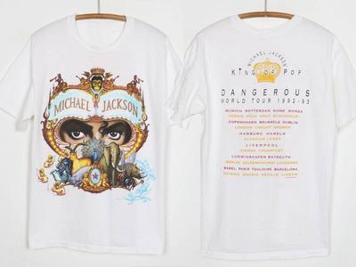 Michael Jackson Repint 90s Dangerous Tour Graphique Style Vintage Pop Tee T-Shirt Unisexe