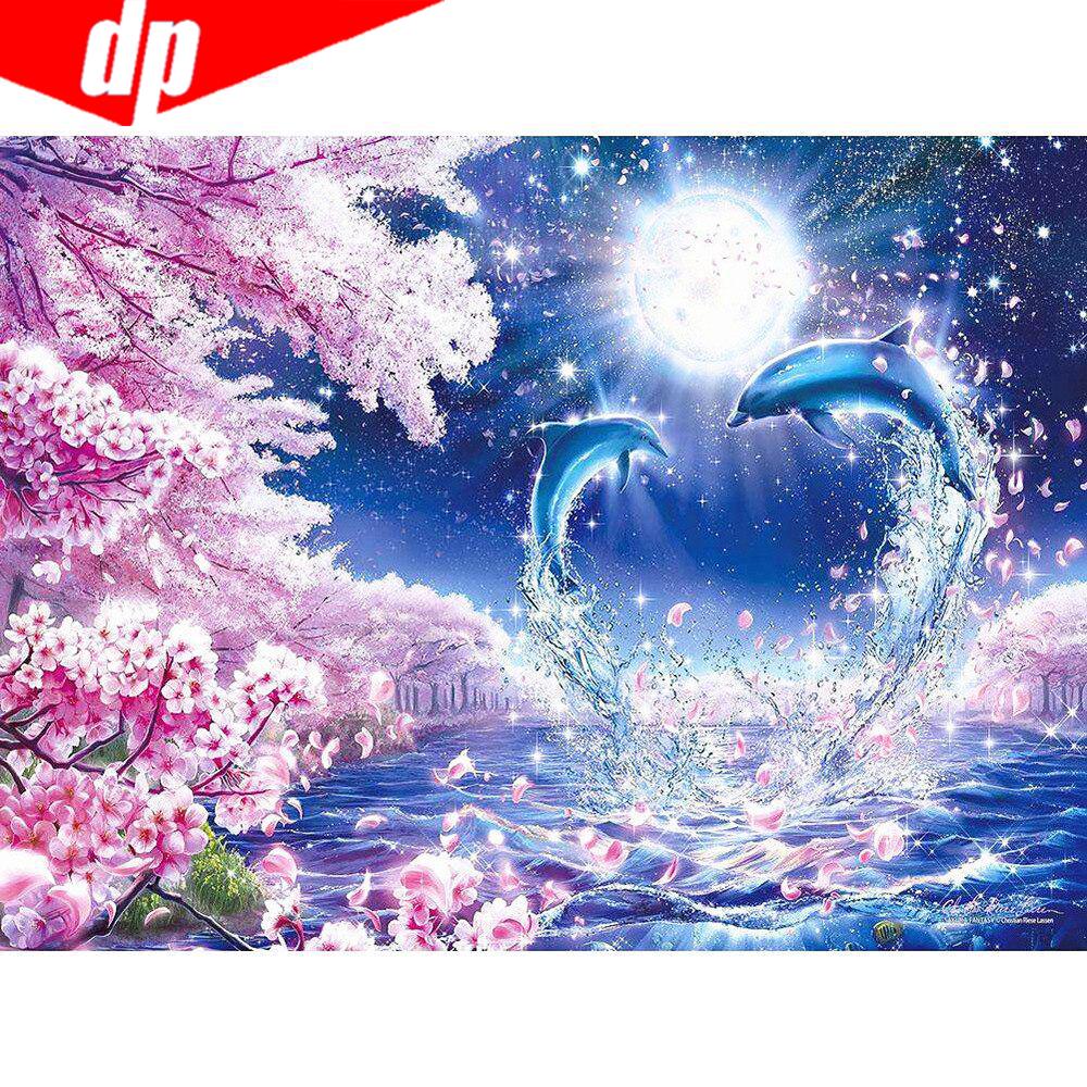 5D DIY Diamond Art Painting Deer Landscape Cross Stitch Full Square Round Drill Diamond Embroidery Animal Mosaic Decor for Home