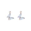 Dreamy Forest Butterfly Pearl Stud Earrings – Elegant, Retro, and Sweet for Women