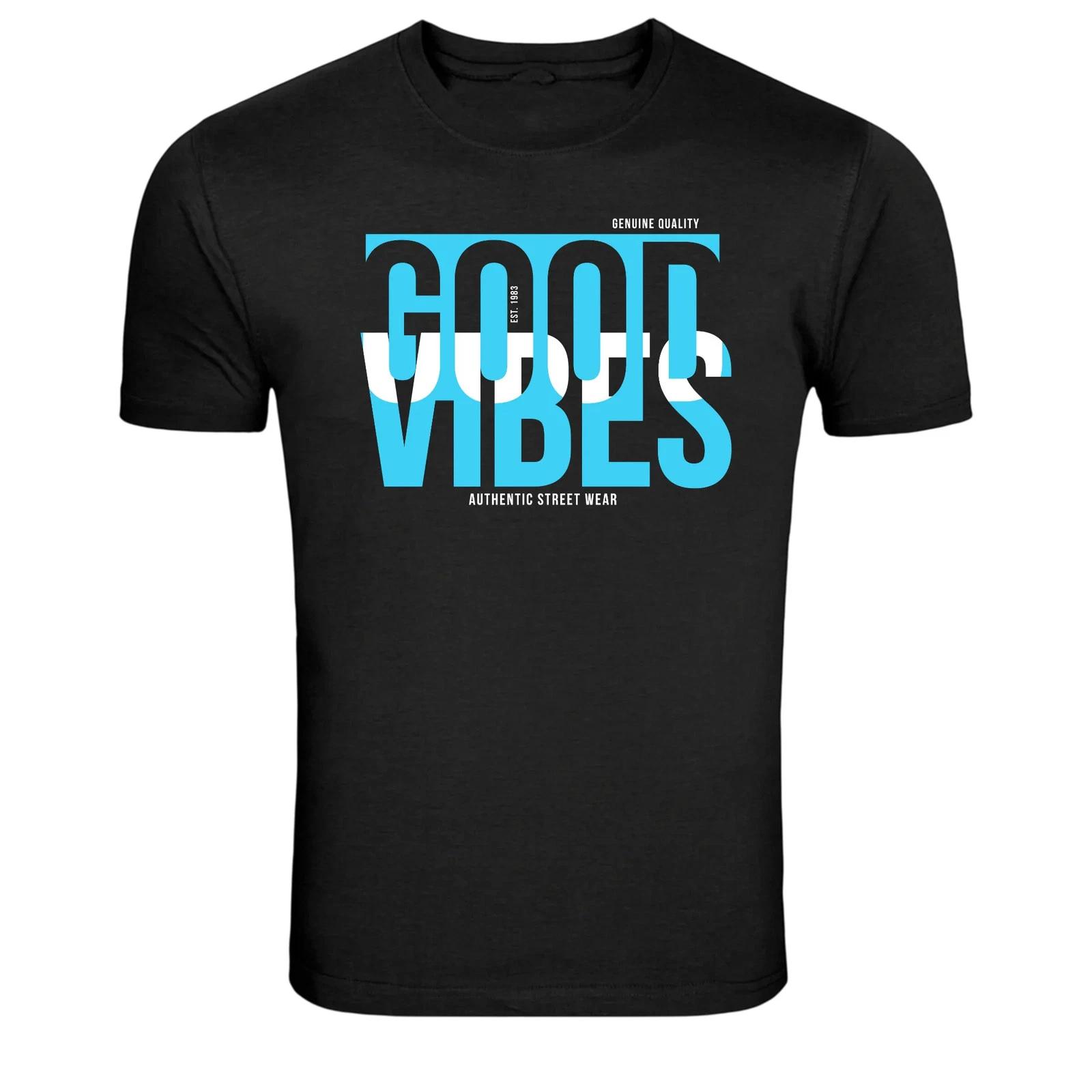 Good Vibes Modern Typography Streetwear Graphic Tee S