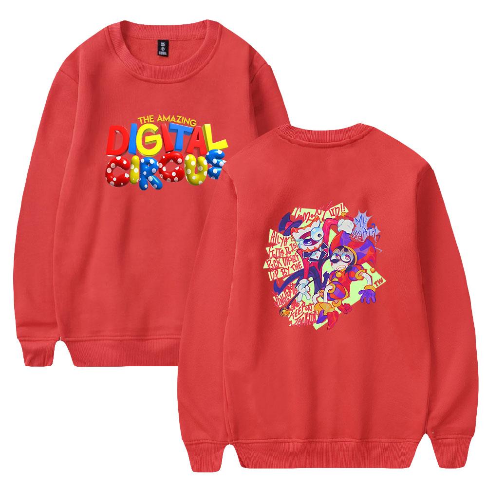 Men's The Amazing Digital Circus Print Hoodies Round Neck Hooded Sweatshirts Man Travel Pullover Male Top Streetwear Outdoor Tracksuit