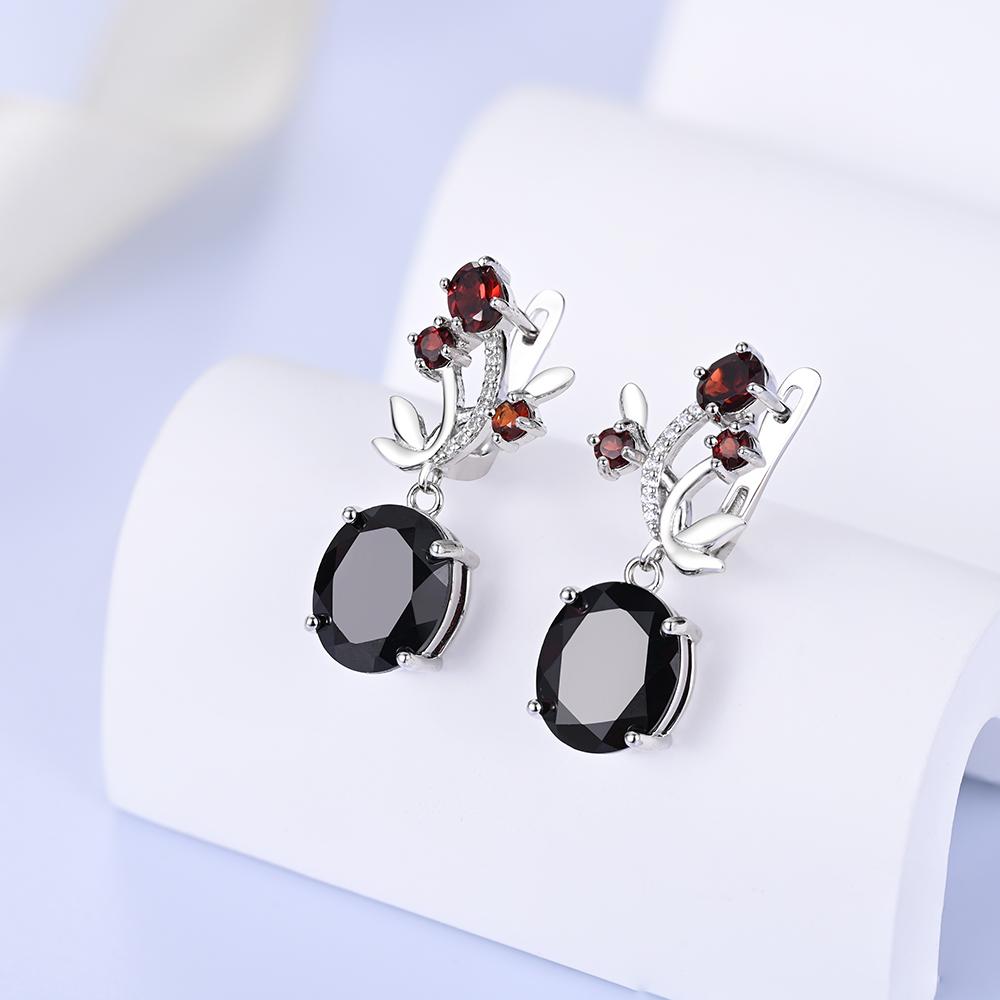 New & Eye Catching Natural Garnet Gemstone Ring Earrings Pendant Necklace set women Elegant jewelry Engagement anniversary gift