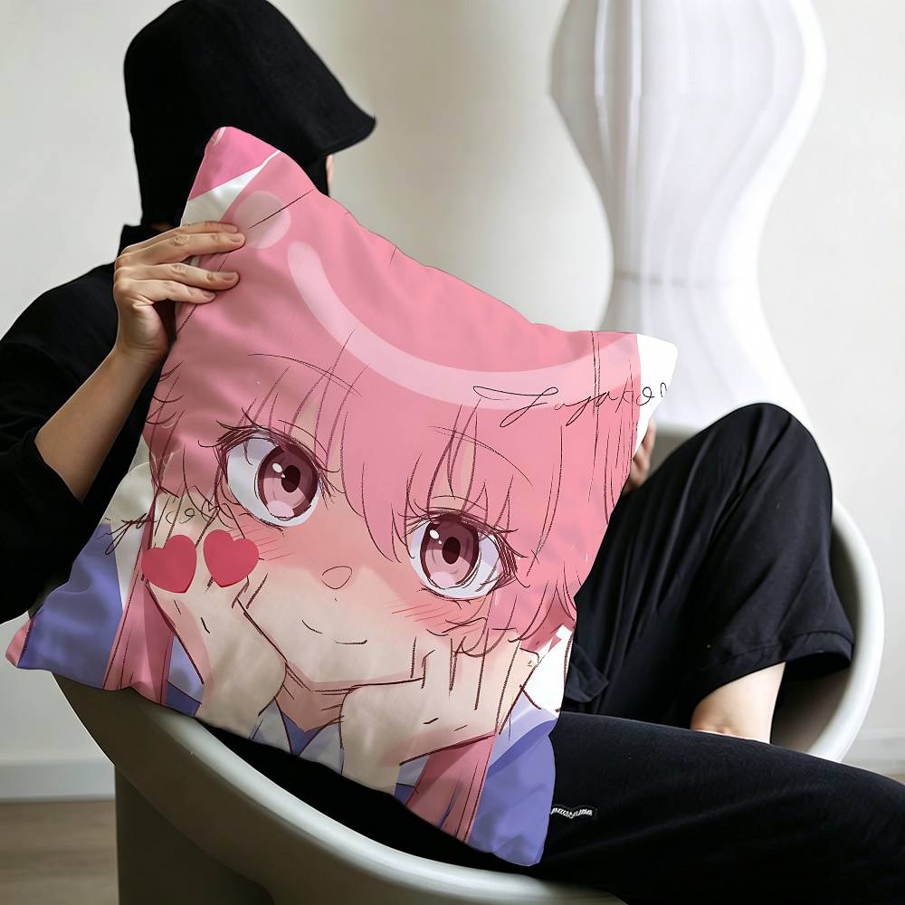 Anime F_Future D_Diary Pillow Cushion Cover Pillowcase Living Room Sofa Home Decor Customized
