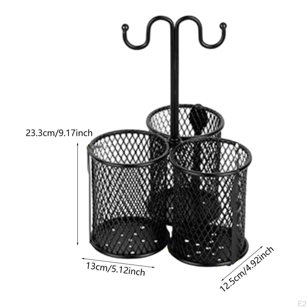 Chopsticks Storage Holder Metal for Forks Spoons Cutlery Drainer Basket, Utensil Holder, Modern,