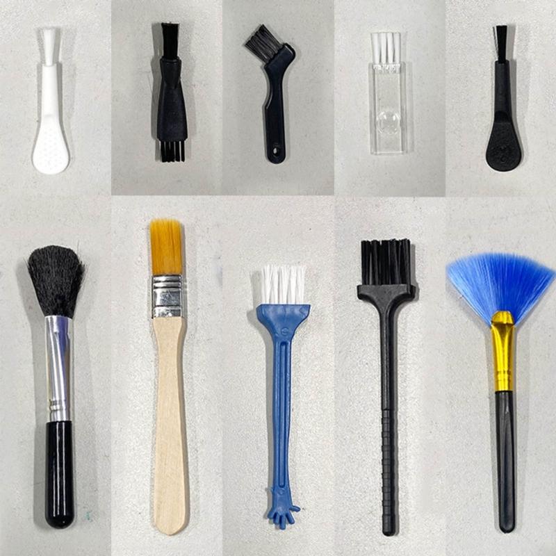 Essential Cleaning 10Piece Soft Bristles Brush Notebook KeyGap Cleaning Tool for Various Surfaces