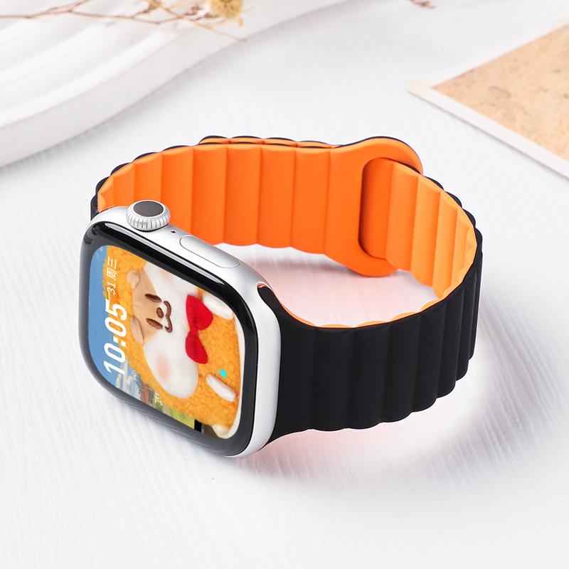 Silicone Magnetic Band for Apple Watch Ultra 3 2 49mm 45mm 44mm 40mm 41mm Adjustable Sport Strap iwatch 10 9 8 se 4 6 5 bracelet