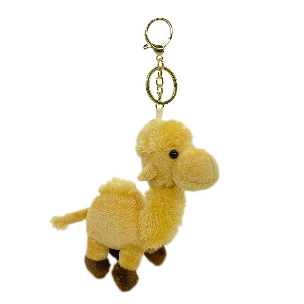 Plysch kamel nyckelring, söt kvinnlig docka, dockhänge, utsökt ryggsäck, bilnyckelring