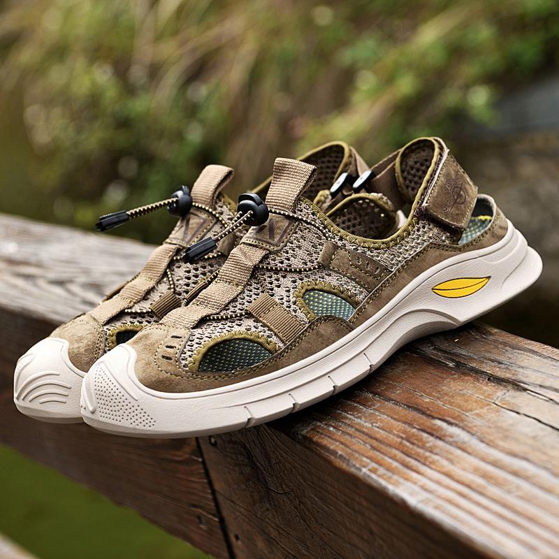 

2023 Новые универсальные сандалии для мужчин, летние трендовые модные тканые уличные нескользящие пляжные туфли для отдыха с речным узором, размеры 38-44 44 хаки