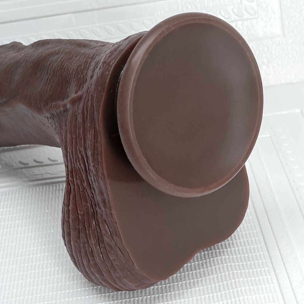 9,65" Realistisk Svart Dildo med Sugekopp, Flere Størrelser, Flytende Silikon, G-punkt- og Analsimulering for Par, Håndfri Lek