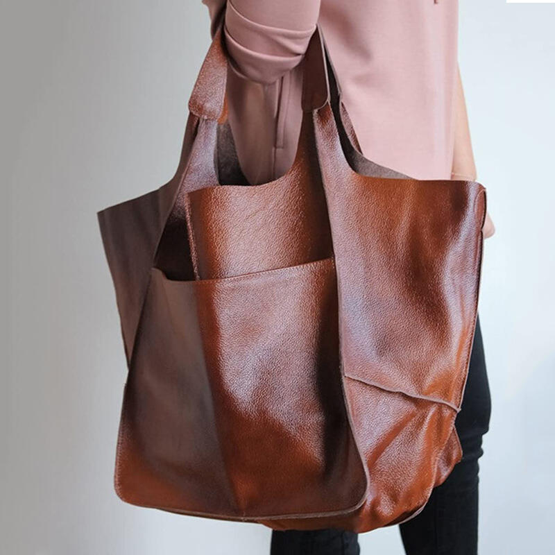 Soft Leather Tote Bags New Fashion Women's Bags Leisure Versatile Korean Style High Capacity Lady European American Shoulder Bag