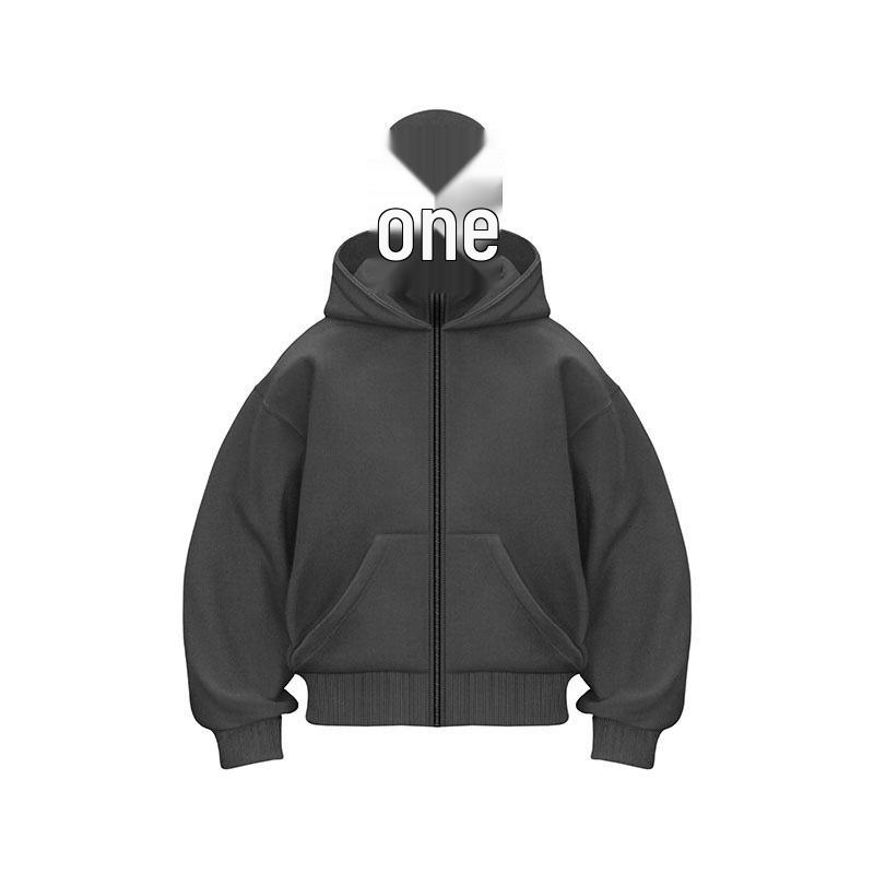 2024 DIY Hooded Cotton Sweater Jacket - Unisex Autumn/Winter Double Hat Style