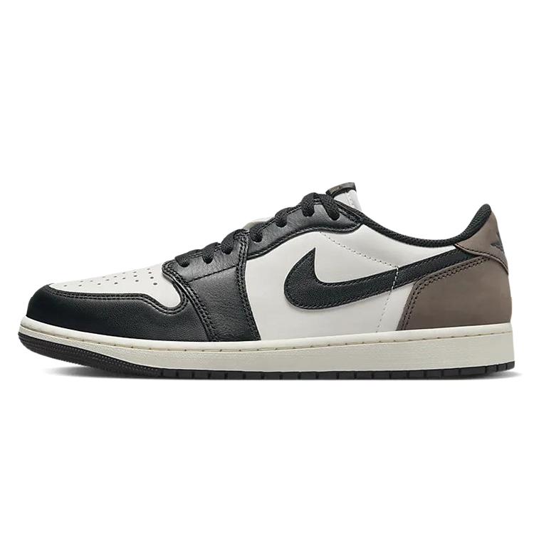 Jordan Air Jordan 1 Cushioning Slip Resistant Low top Vintage Basketball Shoes Men's Black White Brown CZ0790-102(Team366-)