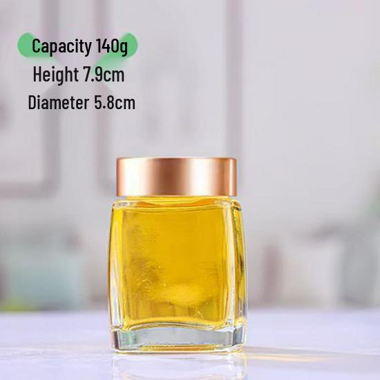 Thickened Square Glass Jar for Honey, Jam, Chili Sauce, or Vegetables - Transparent and Sealed