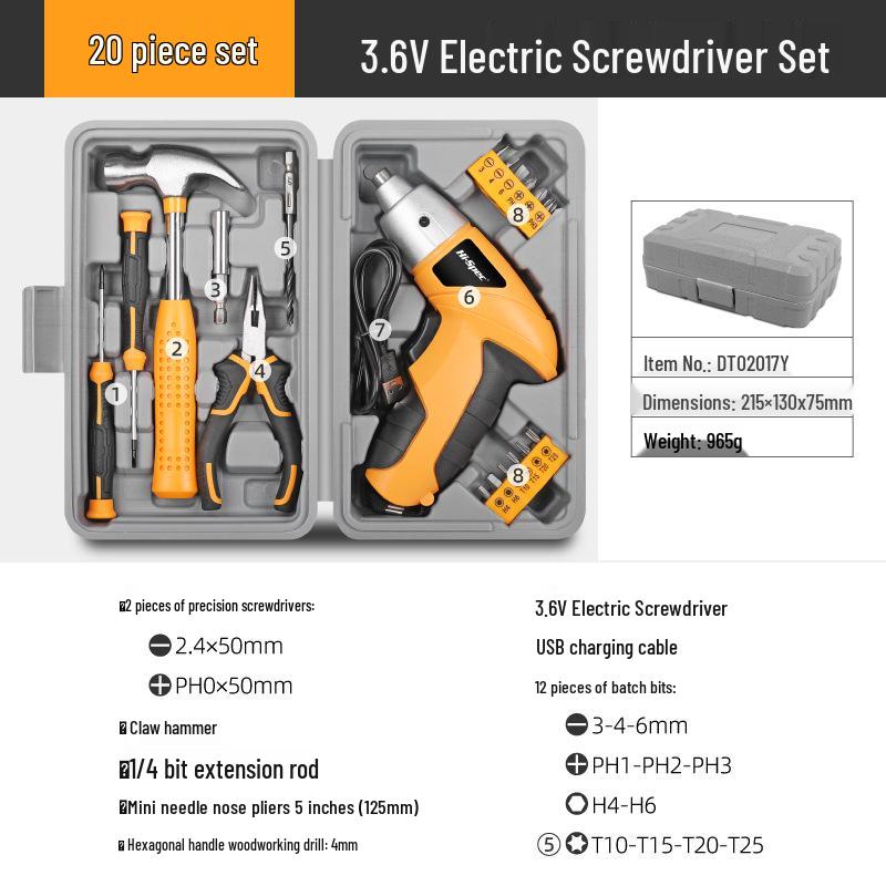 Rechargeable Multifunctional Electric Screwdriver & Hand Drill Set