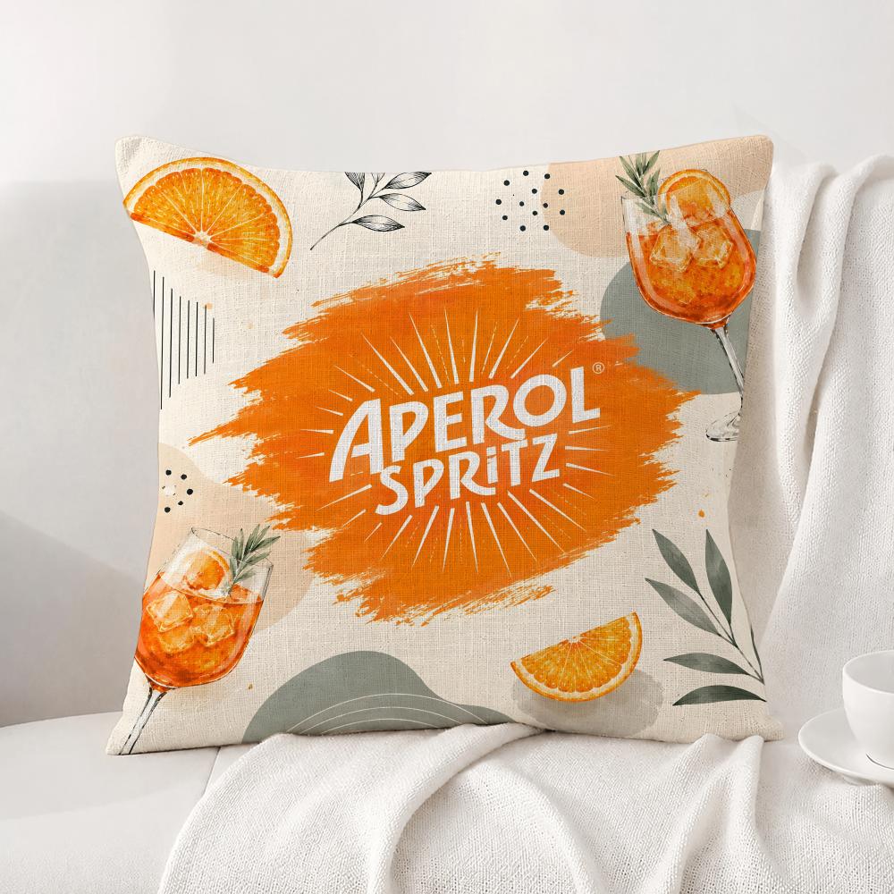 Poszewka na poduszkę Aperol Spritz Naturalny Len Zestaw poszewek na poduszki Poszewka dekoracyjna AllinOne na sofę sypialnię krzesło