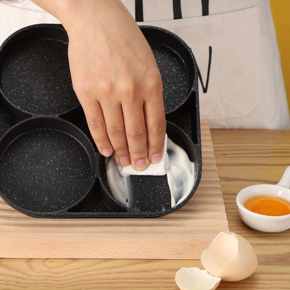 Versatile 4-hole Non-stick Frying Pan for Omelets, Eggs, Dumplings, and Steaks - Perfect for Induction Cooking