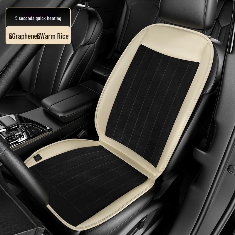 Graphene Heated Seat Cushion: Winter Plush Leather Electric Cover for Cars